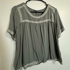 Böhme Embroidered Blouse in Sage